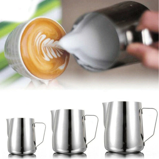 Stainless Steel Milk Frothing Pitcher – Latte Art Jug for Coffee & Espresso (100/350/600ml)