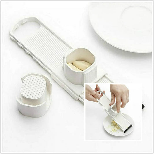 2-in-1 Ginger & Garlic Slicer and Grinder – Manual Double-Sided Vegetable Chopper