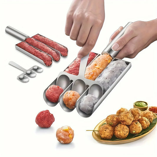 Non-Stick Meatball Maker Set Easy Release Manual Meatball Spoon Kitchen Tool for Effortless Fish Balls Home Cooking