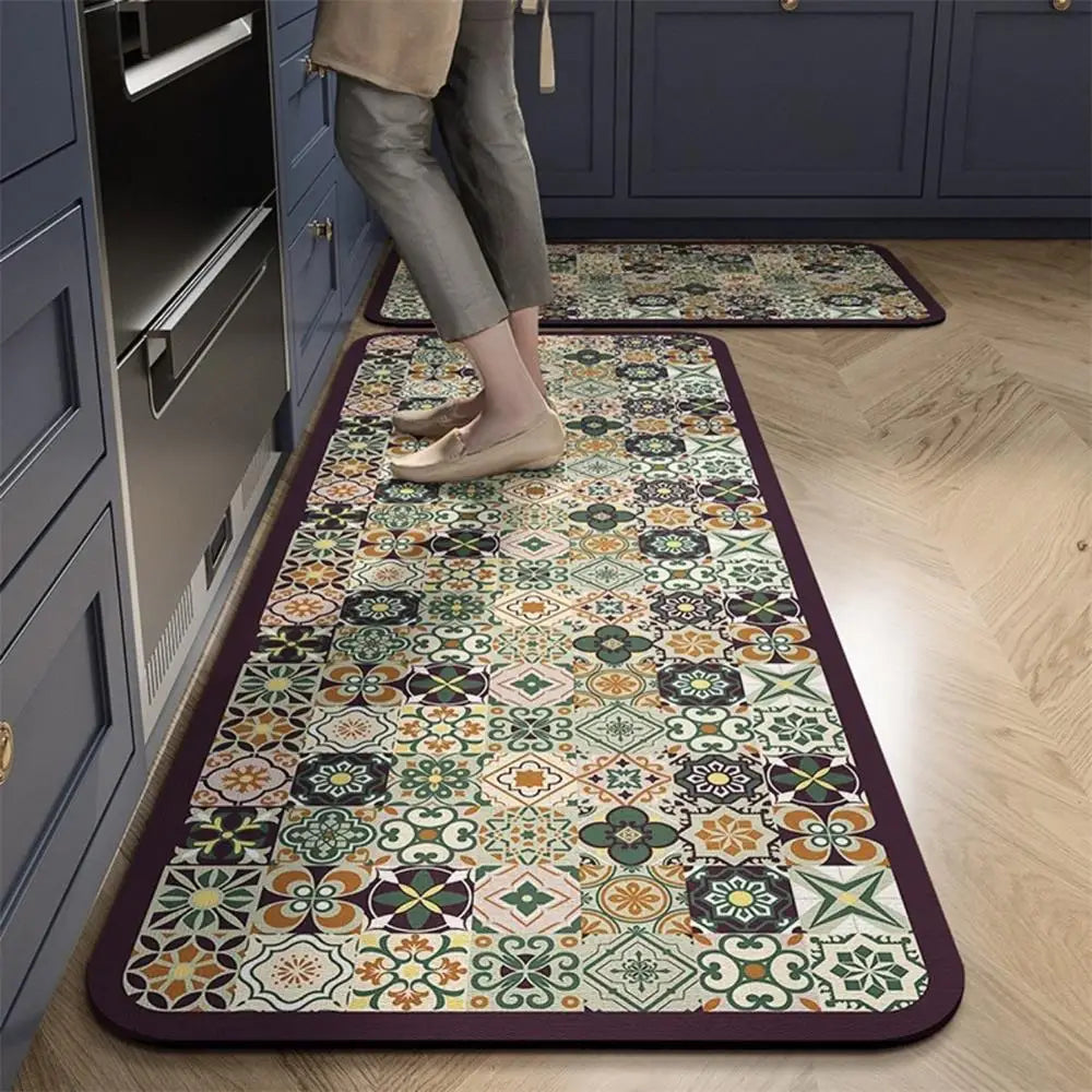 1PCS Kitchen Floor Mat Waterproof, Anti-skid, Anti-dirty Foot Mat Household Door Mat Crystal Velvet Long Carpet Door Mats 바닥 깔개