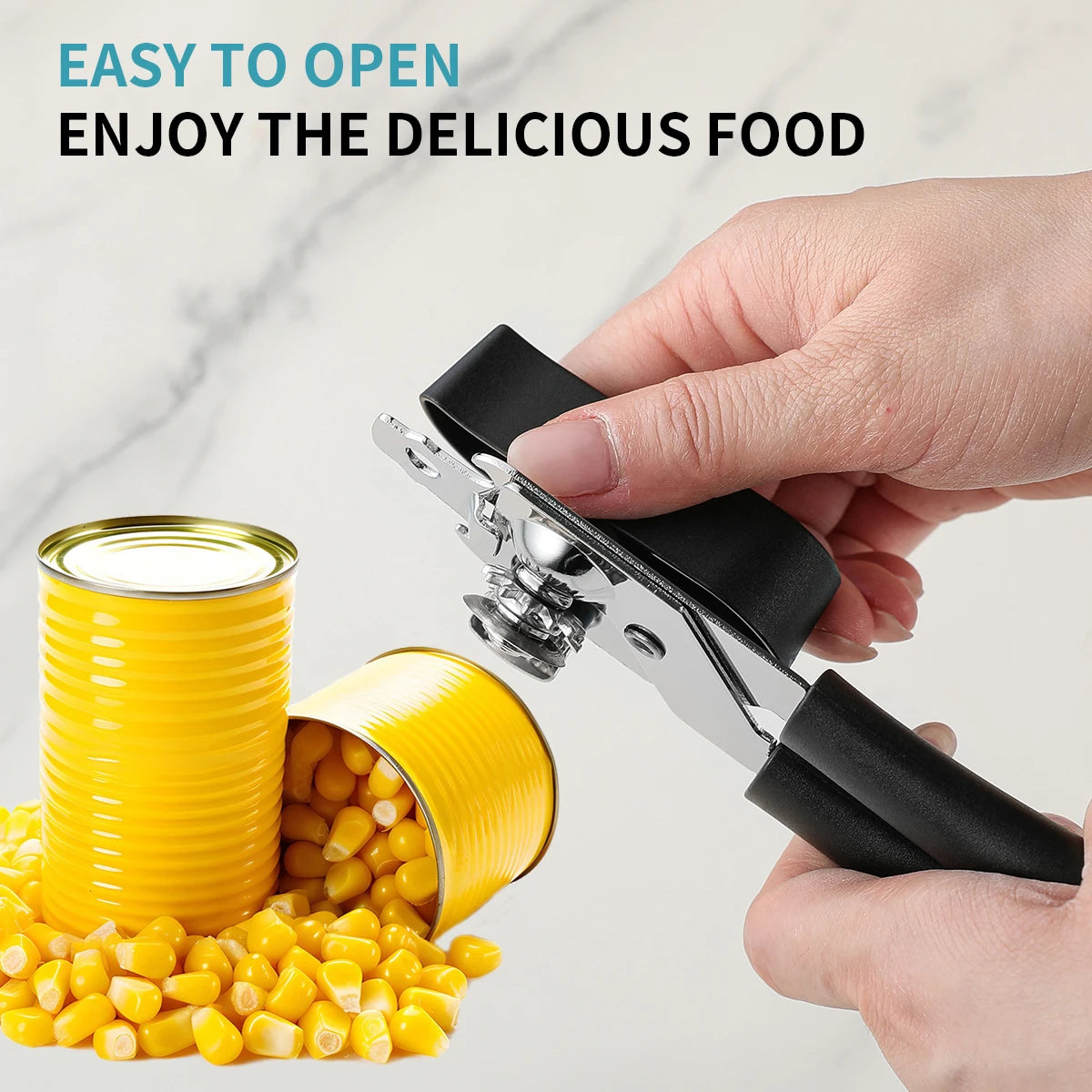 Professional Ergonomic Stainless Steel Manual Can Opener – Jar & Tin Opener