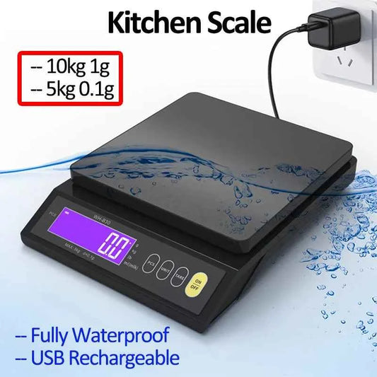 Waterproof Digital Kitchen Scale – 5kg/0.1g or 10kg/1g