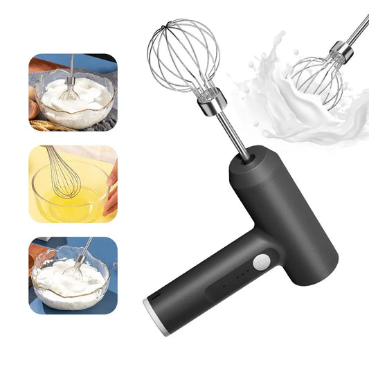 Wireless Portable Electric Hand Mixer – 3-Speed Egg Beater & Dough Cake Cream Mixer