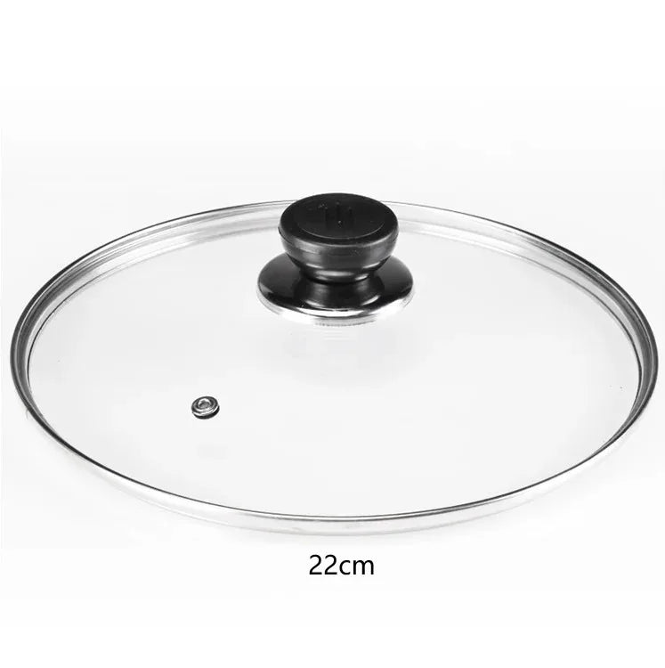 Tempered Glass Round Frying Pan Cover Visible Vertical Lid Pot Lid Cookware Parts Kitchen Accessories 20-30cm