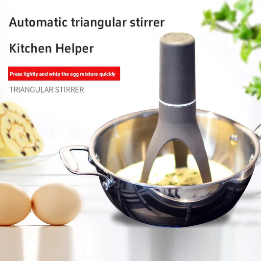 New Triangle Pan Stirrer Egg Whisk Multifunction Sauces Soup Cream Blender Dishwasher Safe Battery Operated For Cooking Baking