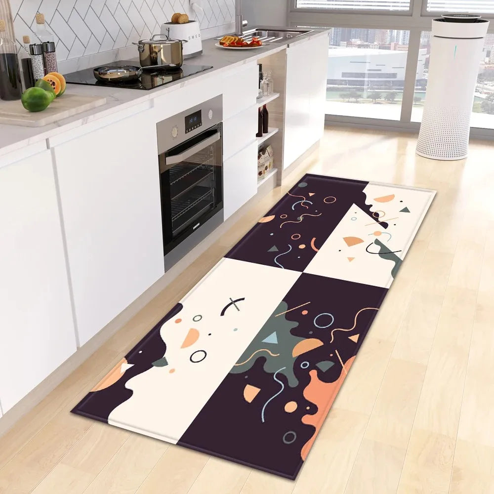 Tropical Plant Print Home Kitchen Floor Mat Door Front Decoration Floor Mat