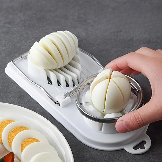 2-in-1 Stainless Steel Egg Slicer & Fancy Splitter – Multifunctional Egg Cutting Tool