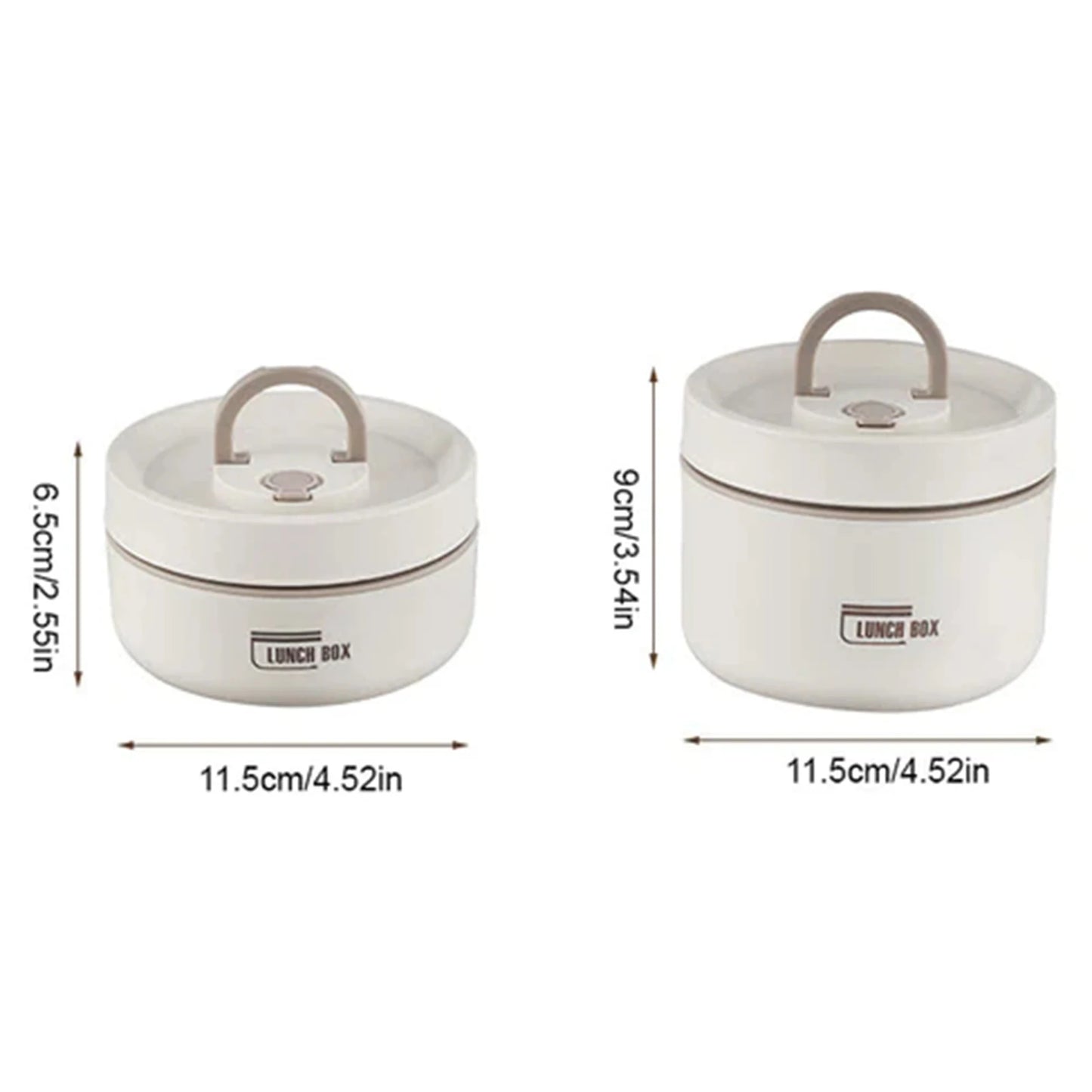 Thermal Leakproof Round Lunch Box with Folding Handle - Kitchenley