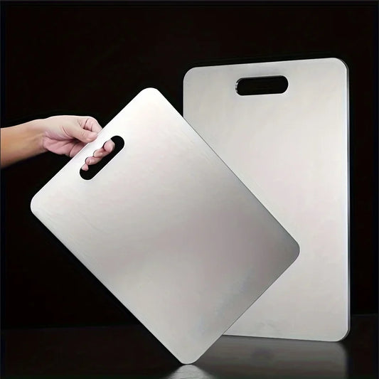 304 Stainless Steel Titanium Cutting Board – Thickened Double-Sided Food Grade Portable Chopping Board