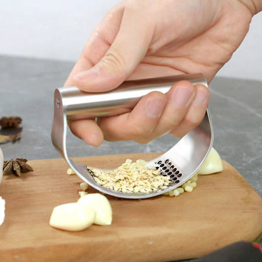 WORTHBUY Manual Stainless Steel Garlic Press, Garlic Chopped Ginger Crusher For Fruit Vegetable Tools Kitchen Accessories
