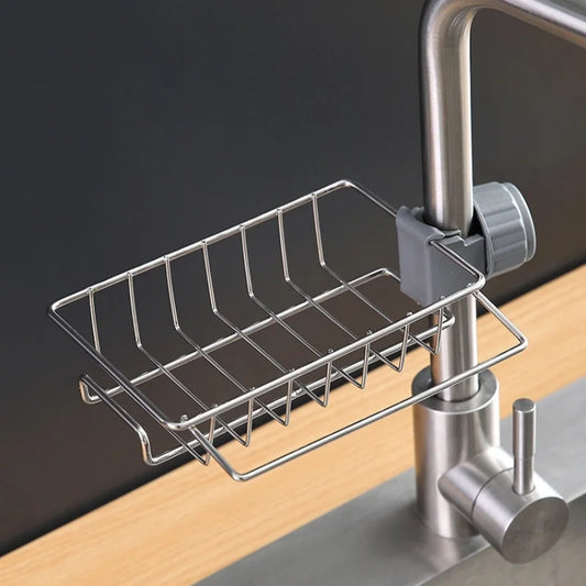 Faucet Hanging Drainage Rack – Kitchen & Bathroom Sink Holder Storage Shelf Organizer