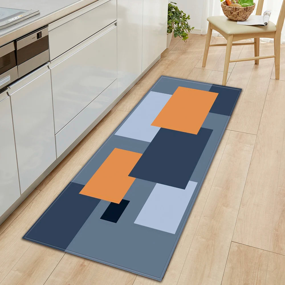 Plaid Kitchen Mat Home Living Room Balcony Bedroom Floor Decoration 3D Carpet House Hallway Entrance Door Bath Non-Slip Foot Rug
