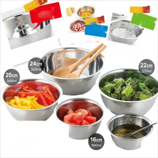 Stainless Steel Mixing Bowls Portable Kitchen Cooking Nesting Storage Bowls for Home Outdoor Camping Accessories