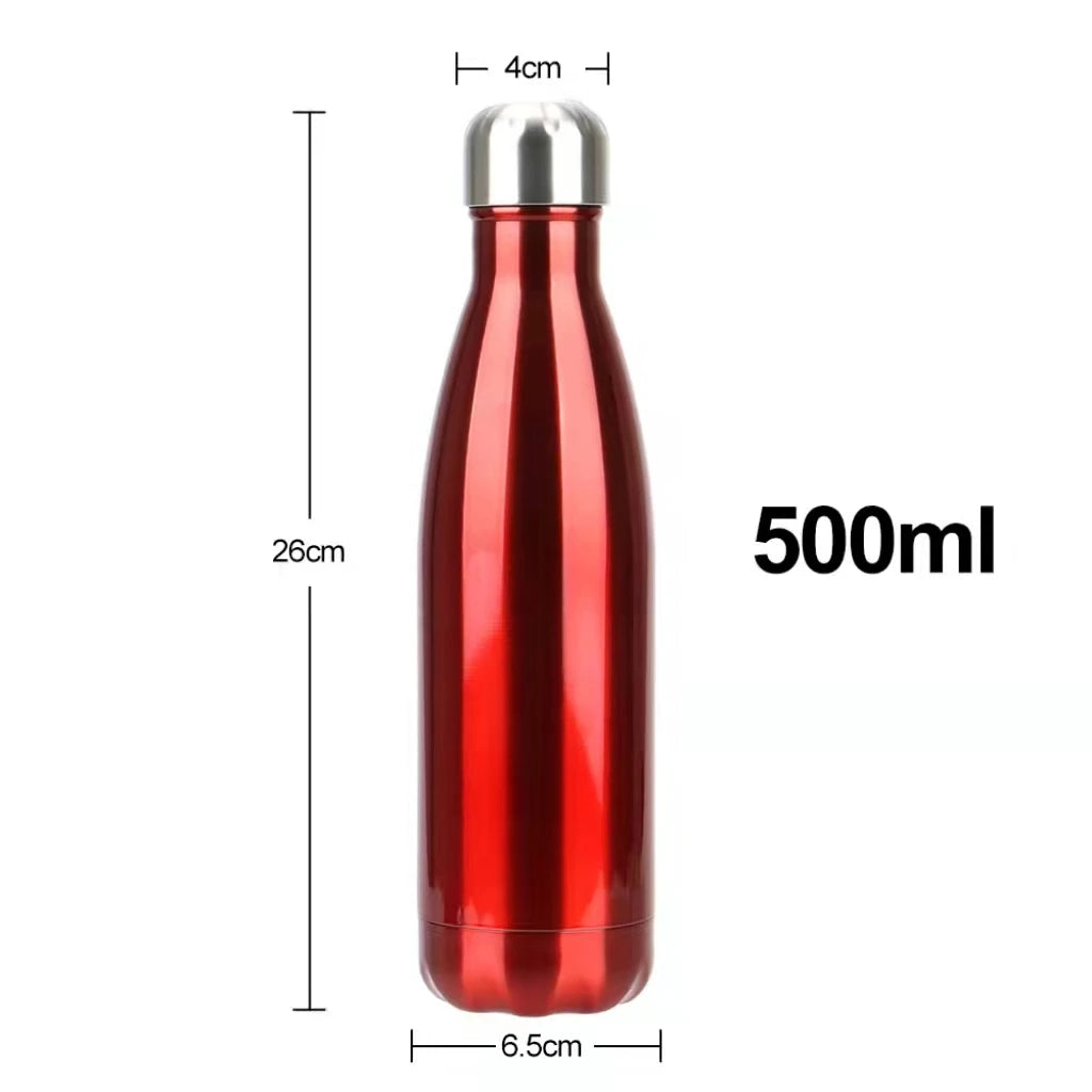 500ml Stainless Steel Water Bottle Cola Water Beer Thermos Double-Wall Insulated Vacuum Flask BPA Free Thermos for Sport Bottles