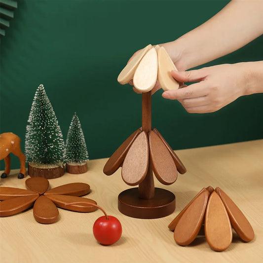 Solid Wood Tree-Design Dining Table Insulation Mat – Anti-Scald Trivet & Heat-Resistant Pad