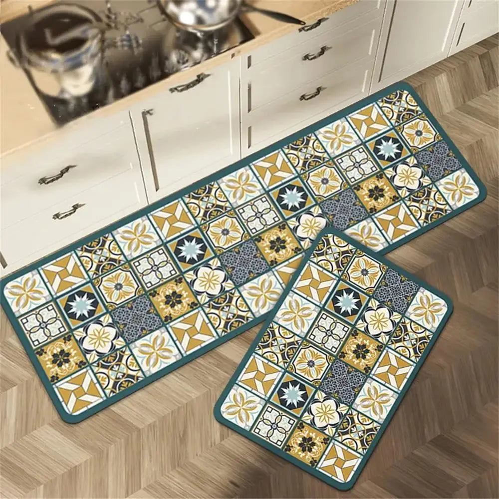 1PCS Kitchen Floor Mat Waterproof, Anti-skid, Anti-dirty Foot Mat Household Door Mat Crystal Velvet Long Carpet Door Mats 바닥 깔개