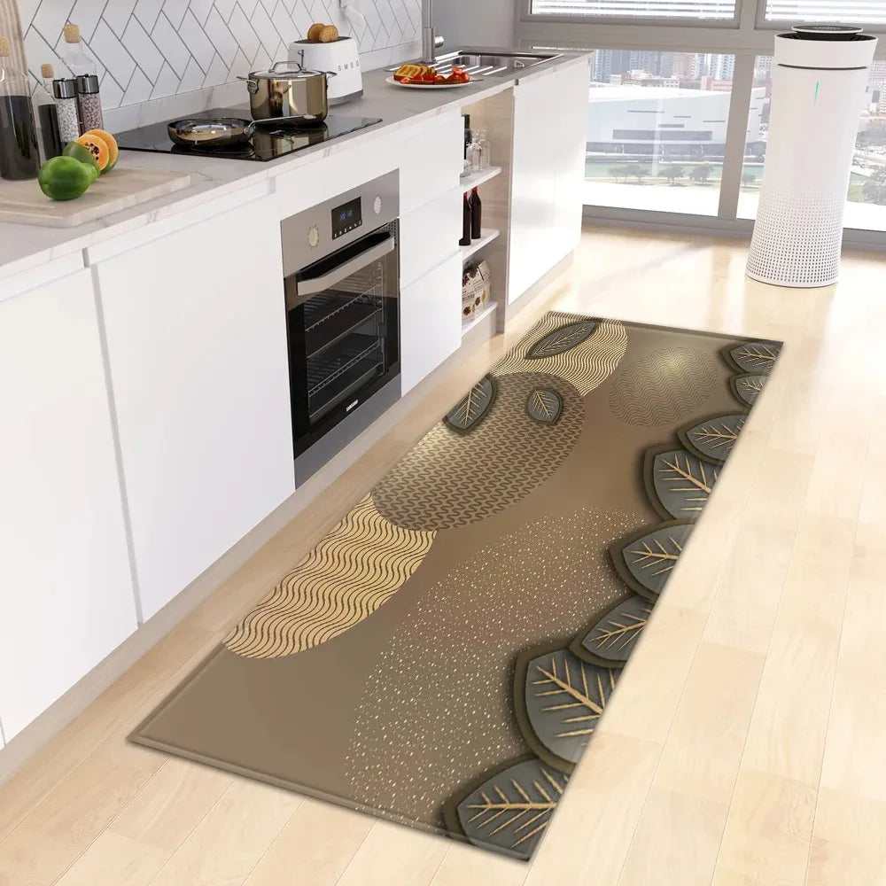 Tropical Plant Print Home Kitchen Floor Mat Door Front Decoration Floor Mat