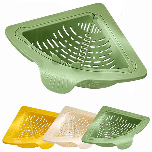 Magnetic Triangle Sink Drain Basket – Fruit & Vegetable Drainage Basket & Food Waste Filter Collector