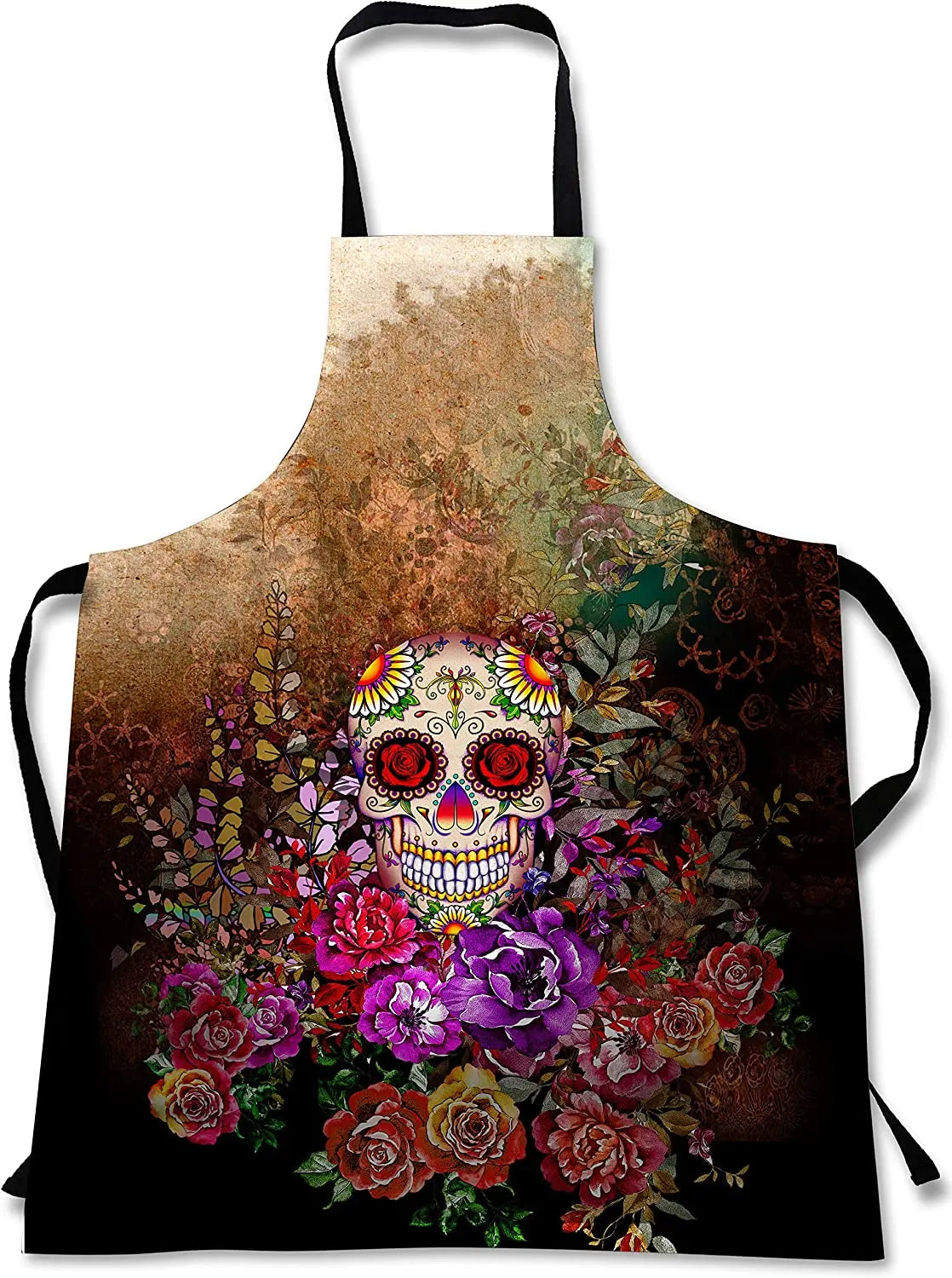 Sugar Skull Print Halloween Cooking Apron