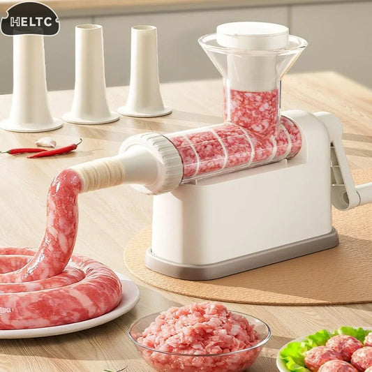 Manual Sausage Stuffer & Meat Grinder – Homemade Sausage Filling Machine with Tubing