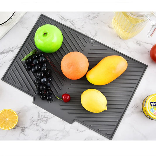 Silicone Draining Pad Drying Mat Pots Dish Drain Mat For Kitchen Tableware Non-slip Mats Anti-scald Coaster Kitchen Utensils