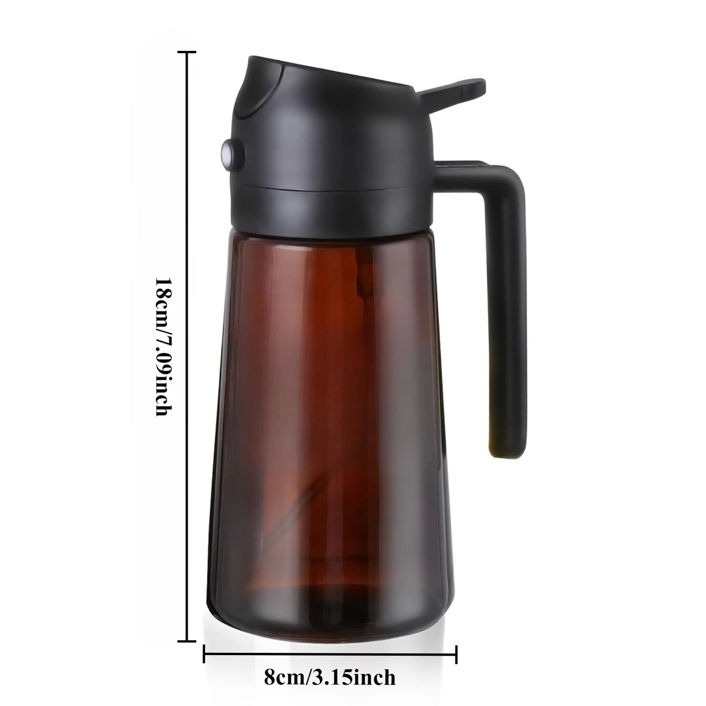 16oz/470ML Light Blocking Brown Oil Sprayer for Cooking 2 in 1 Olive Oil Dispenser Bottle for Kitchen Oil Bottle Seasoning Tools