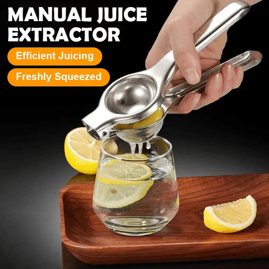 Stainless Steel Manual Lemon & Citrus Juice Extractor – Handheld Fruit Press