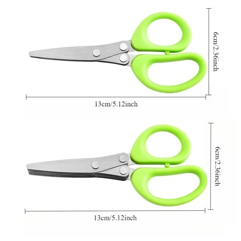Multi-Layer Kitchen Scissors – 3/5 Blade Stainless Steel Multi-Function Shears