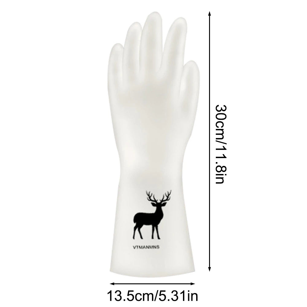 Dishwashing GlovesReusable Latex Cleaning Gloves for Housework Kitchen Bathroom Durable Clean Wear-Resistant Waterproof Gloves R