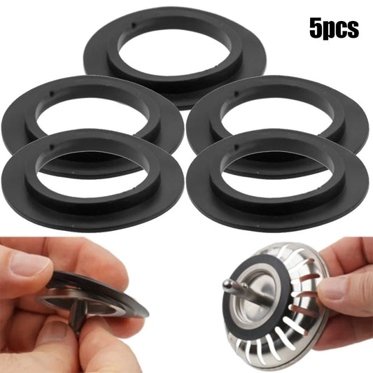 Rubber Seal Washer Gasket for Franke Basket Strainer Plug – 5-Piece Replacement Set