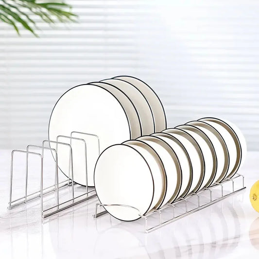 Stainless Steel Kitchen Bowl & Dish Organizer – Cutlery, Pot Lid & Dish Holder Rack