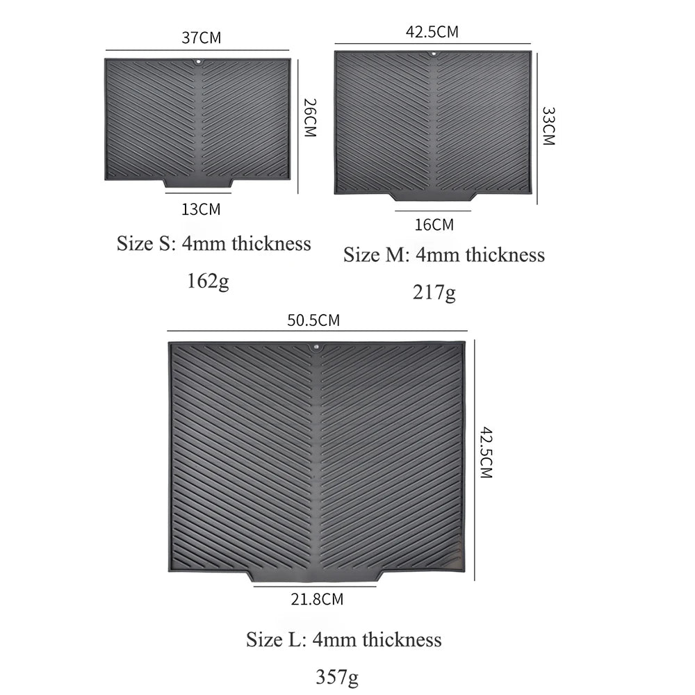 Silicone Draining Pad Drying Mat Pots Dish Drain Mat For Kitchen Tableware Non-slip Mats Anti-scald Coaster Kitchen Utensils