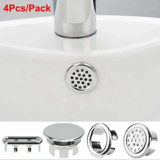 Circular Overflow Drain Cover for Kitchen & Bathroom Basin – 4 Pcs - Kitchenley