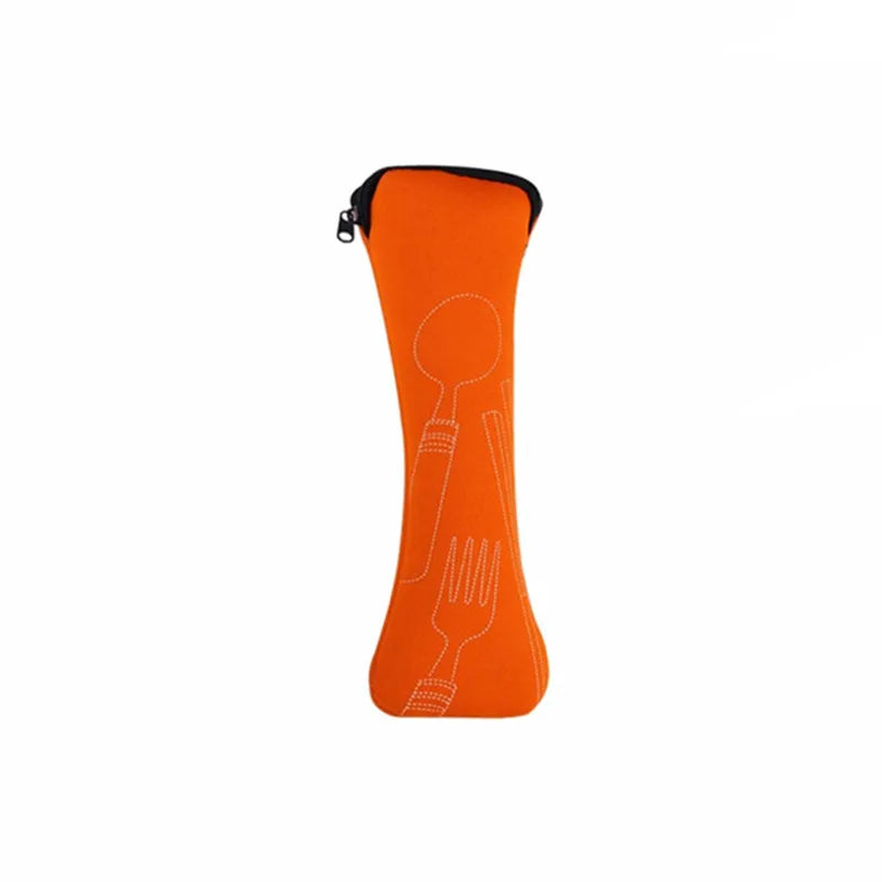 1PC Tableware Bag Portable Dinner Set Travel Picnic Fork Packaging Outdoor Camping Kitchen Home Storage Bags(only Bag)