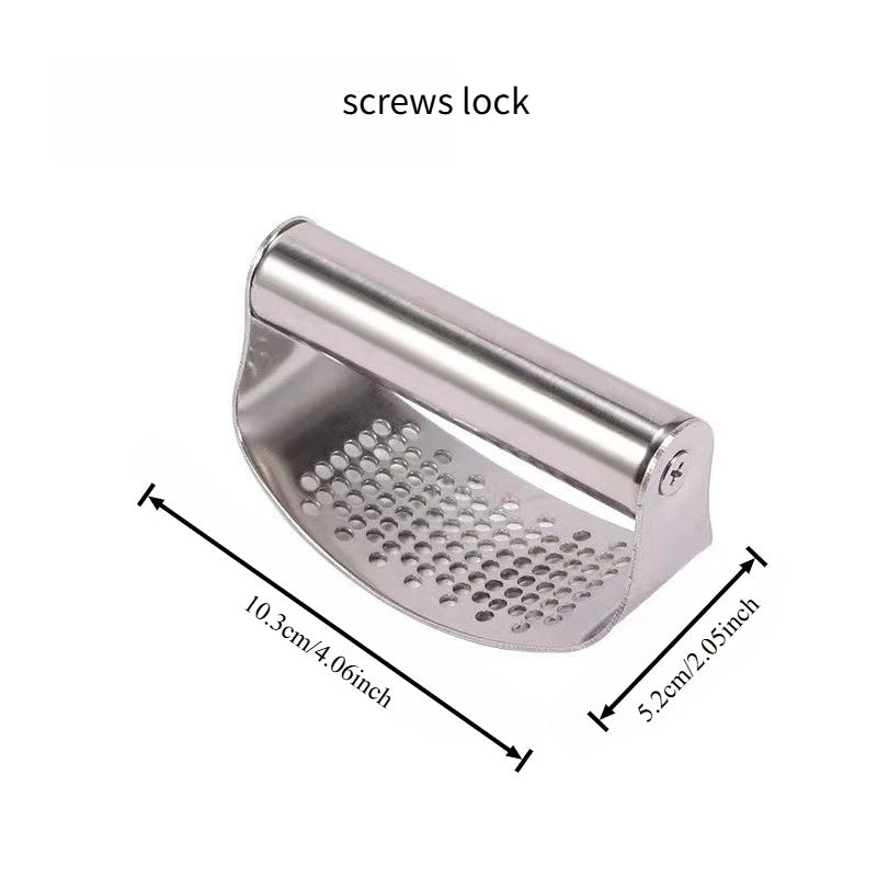 Ergonomic Stainless Steel Garlic Press & Ginger Crusher – Manual Garlic Squeezer