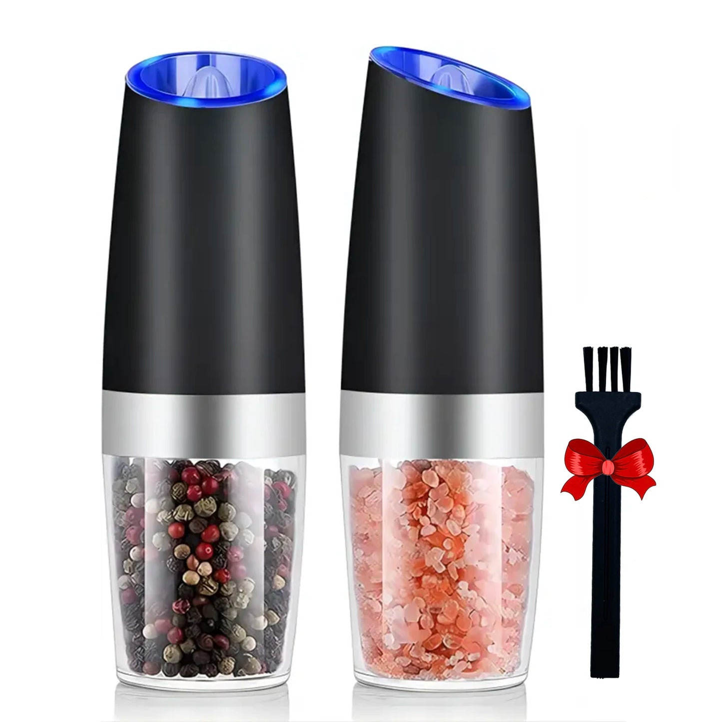 Gravity Electric Salt & Pepper Mill – Automatic Tilt-to-Grind, Adjustable Coarseness, Large Capacity