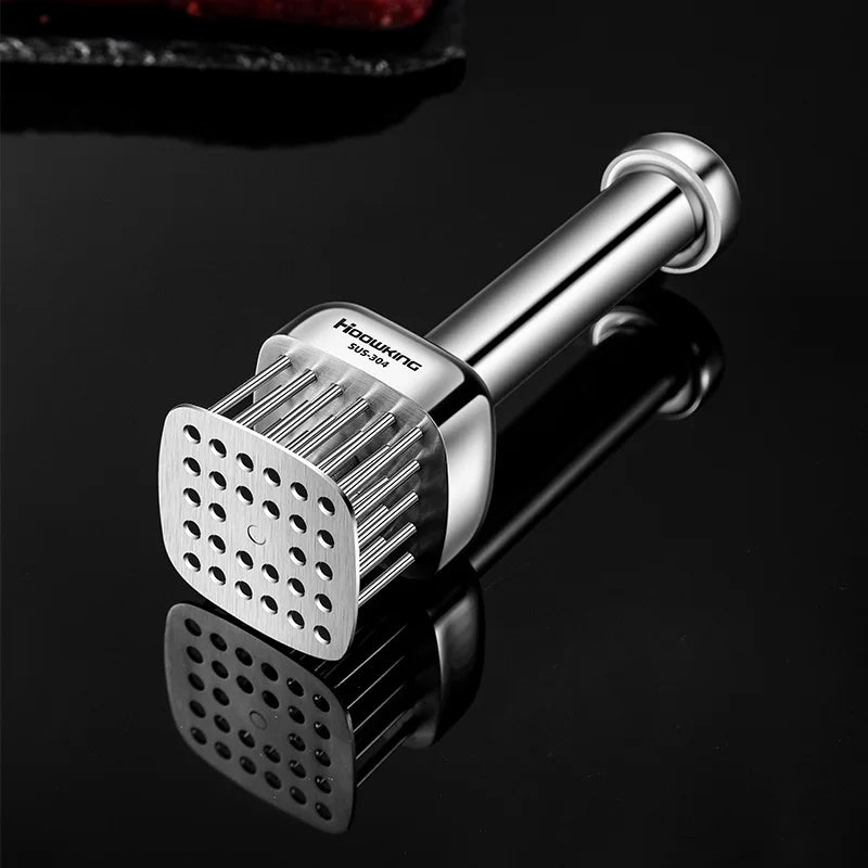 304 Stainless Steel Meat Tenderizer Needle Hammer – Steak & Pork Chop Piercer