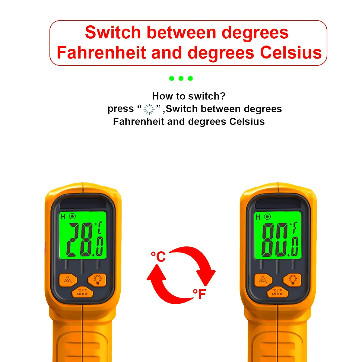 Infrared Thermometer Non-Contact Food Thermometer Gun Household Temperature Thermometer Digital for Kitchen Cooking Tools 530℃