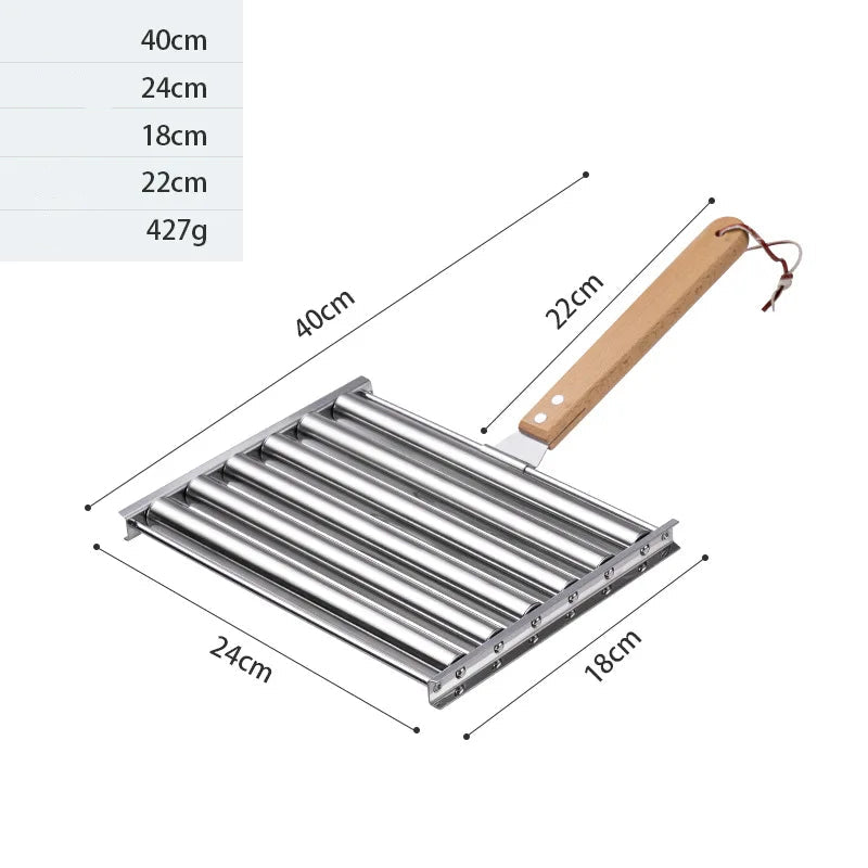Stainless Steel Hot Dog Roller Rack – BBQ Sausage Grill Pan - Kitchenley