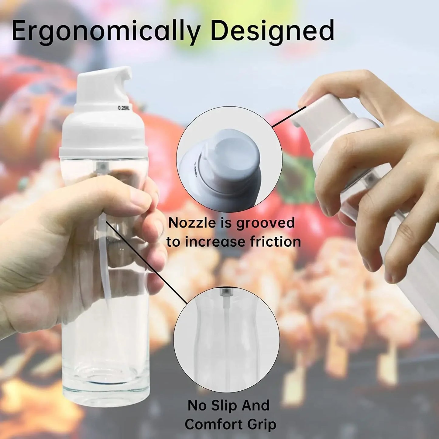 250ML Oil Spray Bottle Kitchen Cooking Olive Oil Dispenser Camping BBQ Baking Vinegar Soy Sauce Sprayer Containers Kitchen Tools