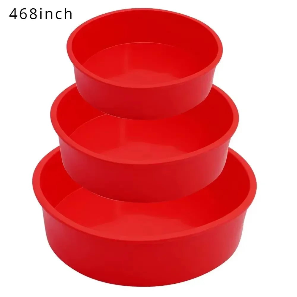 4/6/8 Inch Silicone Round Cake Mold Nonstick Baking Pan for Mousse Dessert DIY Kitchen Bakeware Tool for Oven Pastry Cake Tools