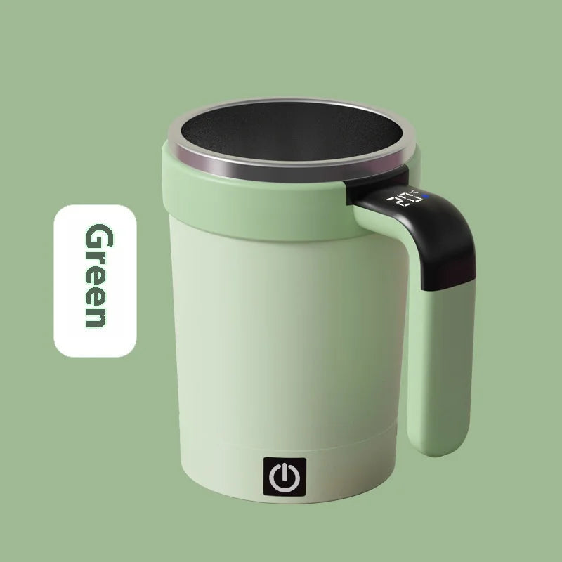 Smart Self-Stirring Cup with Temperature Display – Magnetic Auto Stirring Mug