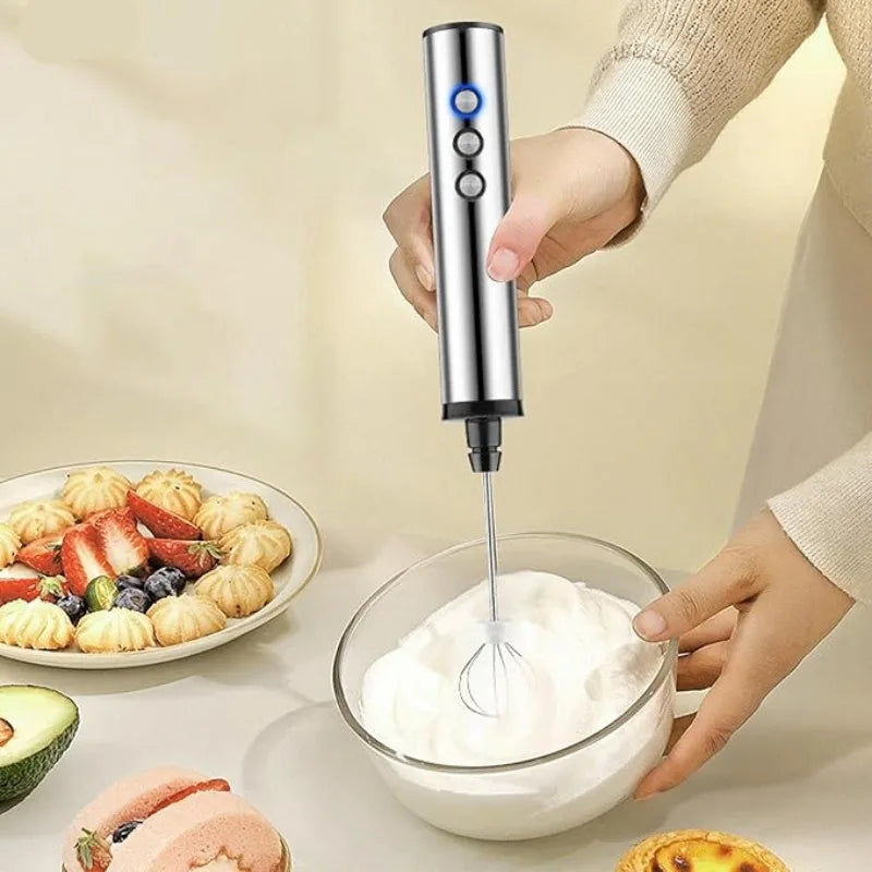 3 in 1 Electric Handheld Milk Frother 3 Adjustable Speeds Mini Hand Mixer Detachable Stainless Steel Whisk Home Kitchen Use Tool