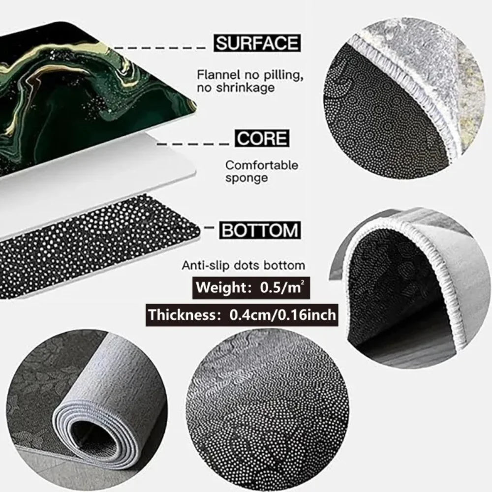 1PCS Kitchen Floor Mat Waterproof, Anti-skid, Anti-dirty Foot Mat Household Door Mat Crystal Velvet Long Carpet Door Mats 바닥 깔개