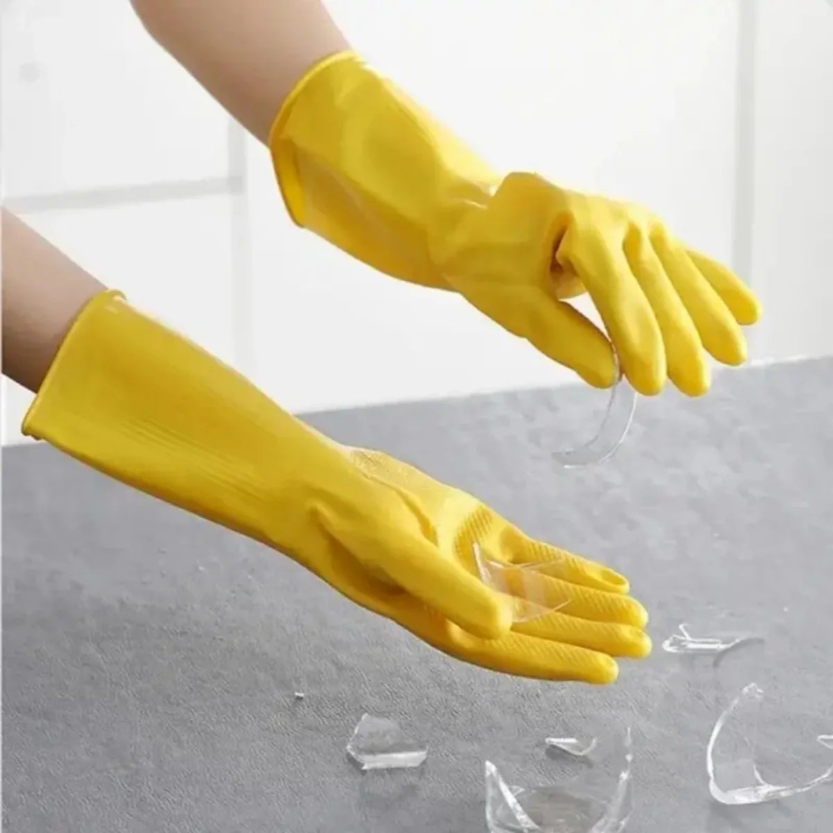 Women’s Waterproof Latex Dishwashing Gloves – Household Kitchen & Vegetable Cleaning Gloves