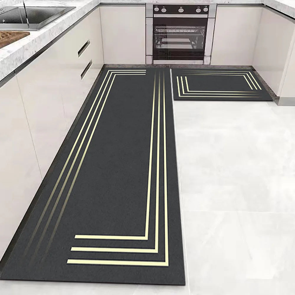 1PCS Kitchen Floor Mat Waterproof, Anti-skid, Anti-dirty Foot Mat Household Door Mat Crystal Velvet Long Carpet Door Mats 바닥 깔개