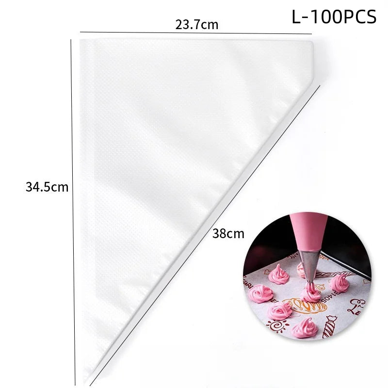100/50/20pcs Disposable Piping Bag Pastry s Icing Fondant Cake Cream for Decorating Pastries Cakes Baking Tools