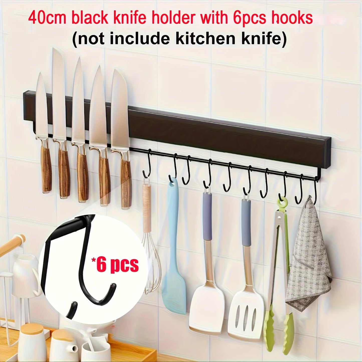 Stainless Steel Knife Stand Magnetic Knife Holder Wall Block Storage Rack for Knives Kitchen Accessories Organizer