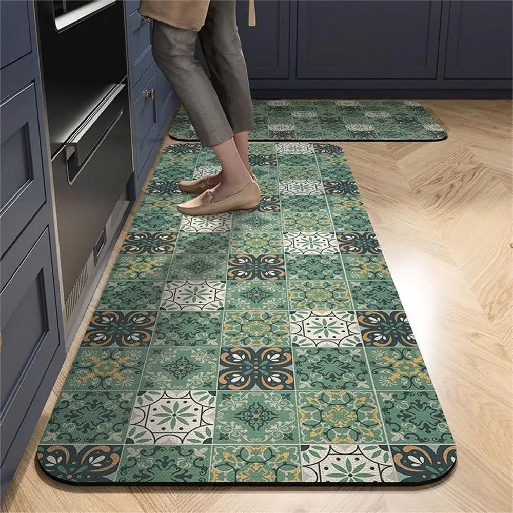 1PCS Kitchen Floor Mat Waterproof, Anti-skid, Anti-dirty Foot Mat Household Door Mat Crystal Velvet Long Carpet Door Mats 바닥 깔개