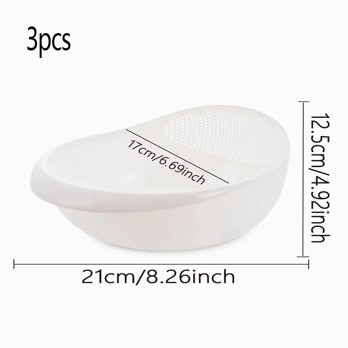 Colander & Drain Basket – Rice Bowl, Fruit & Vegetable Washing Basket (1/3 Pcs)